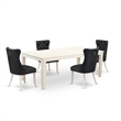 Pemberly Row 5-Piece Faux Leather Dinette Set in White/Dark Gray