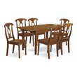 Pemberly Row 7-Piece Wood Dining Set with Butterfly Leaf in Saddle Brown