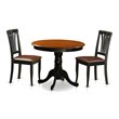 Pemberly Row 3-Piece Dining Set with Faux Leather Seats in Black/Cherry