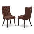 Pemberly Row Faux Leather Parson Dining Chairs in Burgundy (Set of 2)