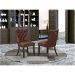 Pemberly Row Faux Leather Parson Dining Chairs in Burgundy (Set of 2)