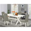 Pemberly Row 5-Piece Wood Dining Set with Rectangular Table in Linen White