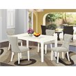 Pemberly Row 5-Piece Wood Dining Set in Linen White and Doeskin Finish
