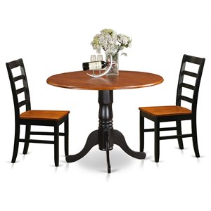 Pemberly Row 5-Piece Wood Round Dining Set in Black/Cherry Finish
