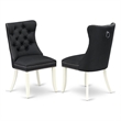 Pemberly Row Faux Leather Parson Dining Chair in Dark Gray (Set of 2)