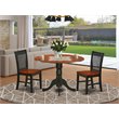 Pemberly Row 3-Piece Wooden Dining Set with Black and Cherry Finish