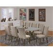 Pemberly Row 9-Piece Dining Set with Rectangular Table and Parsons Chairs