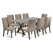 Pemberly Row 9-Piece Dining Set with Rectangular Table and Parsons Chairs