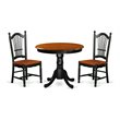 Pemberly Row 3-Piece Round Dining Set in Black and Cherry Wood