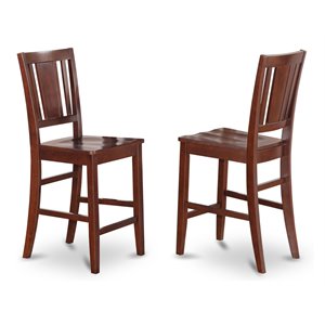 Pemberly Row Wood Counter Height Stools in Mahogany (Set of 2)