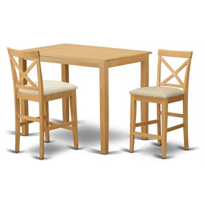 Pemberly Row 3-Piece Counter Height Dining Set with Oak Finish