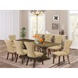 Pemberly Row 9-Piece Pedestal Wood Dining Room Set in Jacobean