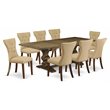 Pemberly Row 9-Piece Pedestal Wood Dining Room Set in Jacobean