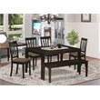 Pemberly Row 6-Piece Wood Dining Set with Linen Seats in Cappuccino