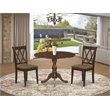 Pemberly Row 3-Piece Wood Dining Set with Fabric Seats in Mahogany