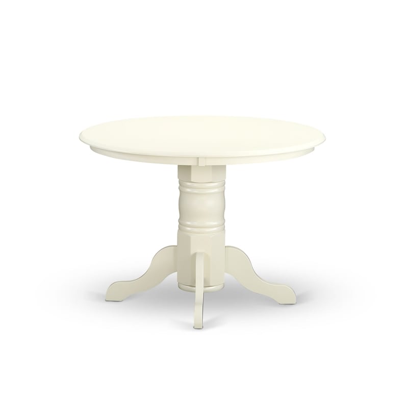 Pemberly Row 3-Piece Wood Dining Set with Black Chairs in Linen White