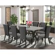 Pemberly Row 7-Piece Dining Set in Wire Brushed Black and Cement Finish