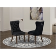 Pemberly Row Linen Fabric Parson Dining Chairs in Black Set of 2