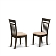 Pemberly Row Set of 2 Fabric Dining Chairs in Cappuccino Finish