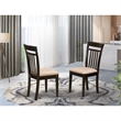 Pemberly Row Set of 2 Fabric Dining Chairs in Cappuccino Finish