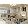 Pemberly Row 9-Piece Wood Dining Set in Cappuccino and Brown