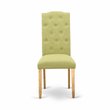 Pemberly Row Upholstered Dining Chairs in Oak/Green Linen (Set of 2)