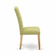 Pemberly Row Upholstered Dining Chairs in Oak/Green Linen (Set of 2)
