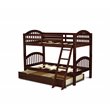 Pemberly Row Twin Wood Bunk Bed with Drawers & Guard Rails in Java Finish