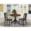 Pemberly Row 3-Piece Wood Dining Set with Pedestal Table in Black/Cherry