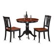 Pemberly Row 3-Piece Wood Dining Set with Pedestal Table in Black/Cherry