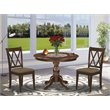 Pemberly Row 3-Piece Wood Dining Table Set with X-Back Chairs in Mahogany