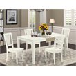 Pemberly Row 5-Piece Rectangular Dining Set in Linen White Wood