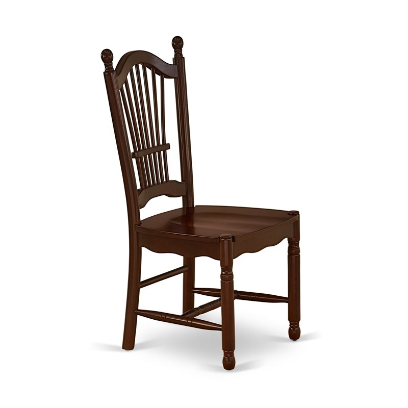 Pemberly Row Solid Wood Dining Chairs in Mahogany (Set of 2)