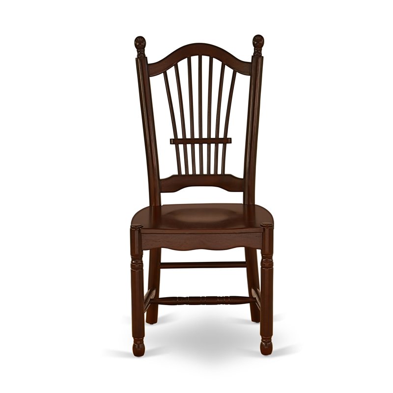 Pemberly Row Solid Wood Dining Chairs in Mahogany (Set of 2)