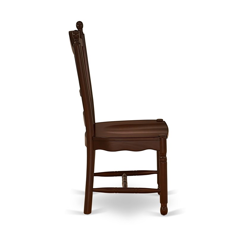Pemberly Row Solid Wood Dining Chairs in Mahogany (Set of 2)