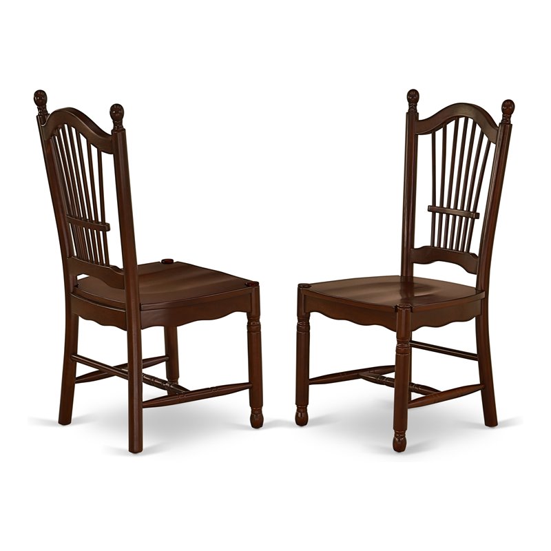 Pemberly Row Solid Wood Dining Chairs in Mahogany (Set of 2)