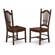 Pemberly Row Solid Wood Dining Chairs in Mahogany (Set of 2)