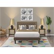 Pemberly Row 3-Piece Queen Bedroom Set with Bed and Nightstands in Brown