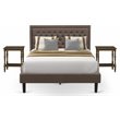 Pemberly Row 3-Piece Queen Bedroom Set with Bed and Nightstands in Brown