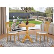 Pemberly Row 5-Piece Round Wood Dining Set with Faux Leather in Oak