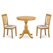Pemberly Row 5-Piece Round Wood Dining Set with Faux Leather in Oak
