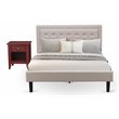 Pemberly Row 2-Piece Queen Bedroom Set with Bed and End Table in Mist Beige