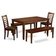 Pemberly Row 5-Piece Wood Dining Set in Mahogany with Faux Leather Seats