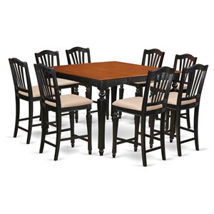Pemberly Row 9-Piece Wood Dining Set with Black and Cherry Finish