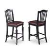 Pemberly Row 7-Piece Wood Dining Set in Black/Cherry & Brown Finish