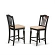 Pemberly Row 7-Piece Wood Dining Set in Black/Cherry & Beige Finish