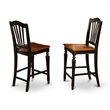 Pemberly Row 5-Piece Wood Dining Set with Stools in Black and Cherry