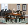 Pemberly Row 9-Piece Wooden Dining Set with Slatted Chairs in Black/Cherry