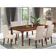 Pemberly Row 7-Piece Wood Dining Set in Mahogany and Cream Finish