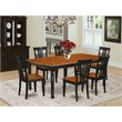 Pemberly Row 7-Piece Wooden Dining Set with Butterfly Leaf in Black/Cherry